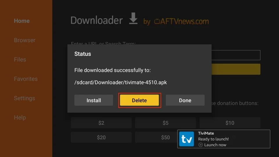 Paso 3: Instalar TiviMate usando Downloader