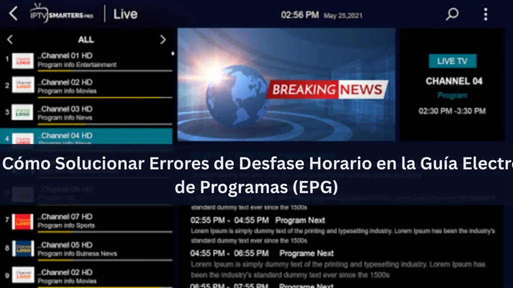 Solucionar desfase horario EPG IPTV
