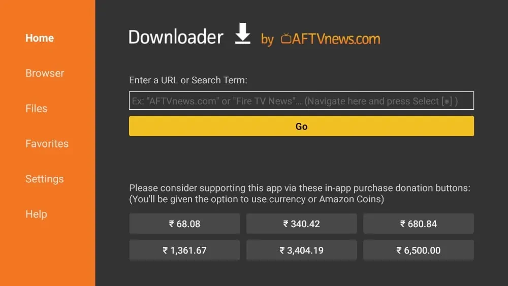 Abre la app Downloader