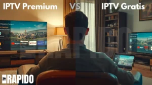 Comparativa entre IPTV España premium y gratis en 2026 mostrando la diferencia de calidad y estabilidad del servicio.